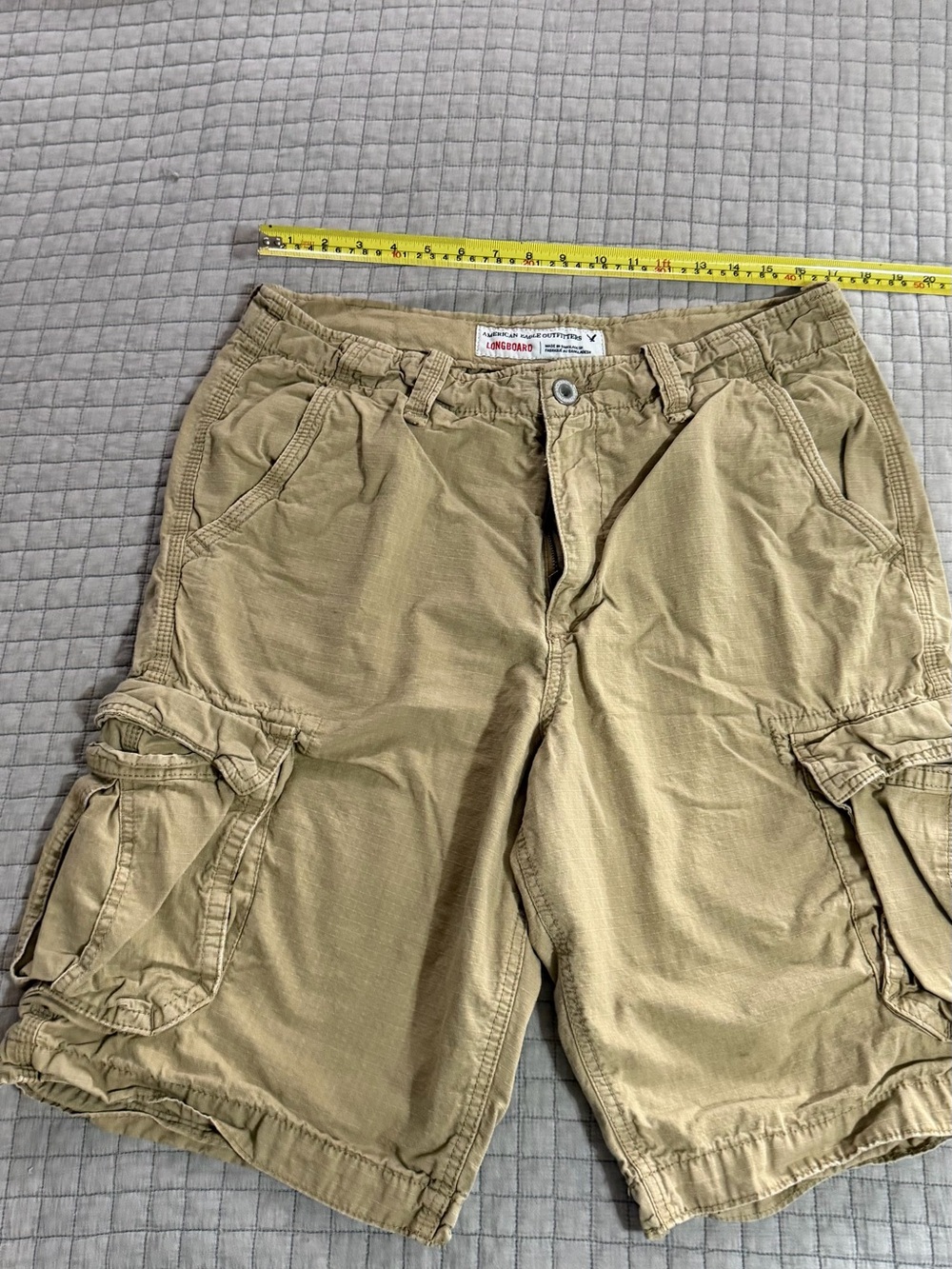 American Eagle Outfitters Tan Cargo Shorts with Utility Pockets
